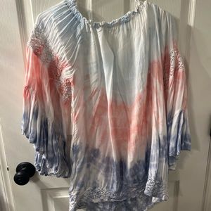 Surf Gypsy- pastel tye dye off the shoulder dress